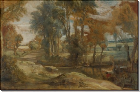 Повозка, едущая через ручей -  Рубенс, Питер Пауль