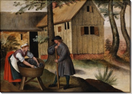 Пастух гусей и крестьянка - Брейгель, Питер (Младший)