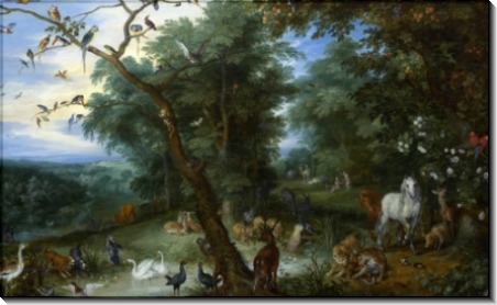 Эдемский сад с сотворением Адама - Брейгель, Ян (Старший)