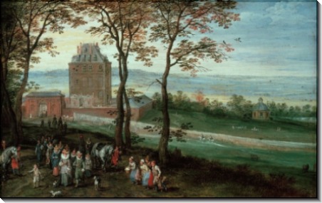 Эрцгерцоги Альбрехт и Изабелла у своего замка Маримон - Брейгель, Ян (Старший)