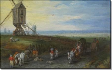 Пейзаж с ветряными мельницами - Брейгель, Ян (Старший)