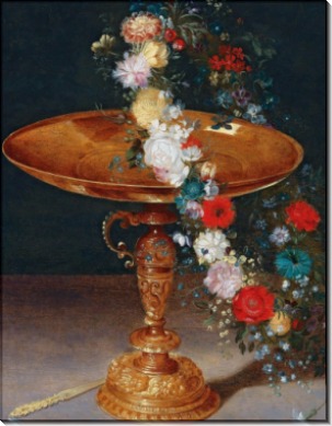 Цветочный венок на позолоченной чаше - Брейгель, Ян (младший)