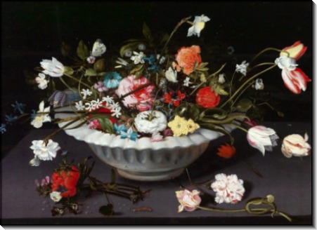 Цветы в фаянсовой вазе - Брейгель, Ян (младший)