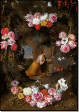 Святая Маргарита Кортонская в цветочной гирлянде - Брейгель, Ян (младший)