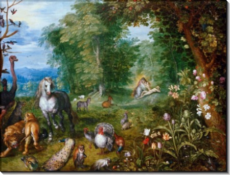 Райский пейзаж с сотворением Евы - Брейгель, Ян (младший)