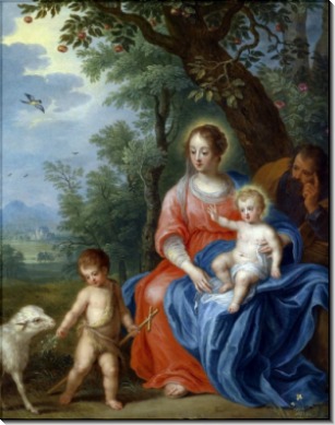 Святое Семейство с маленьким Иоанном Крестителем и агнцем - Брейгель, Ян (младший)