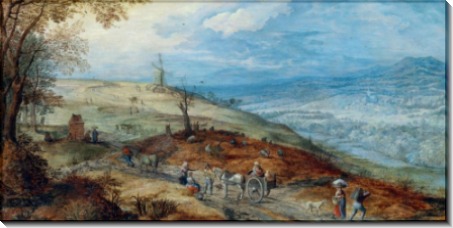 Пейзаж с крестьянами на дороге - Брейгель, Ян (младший)