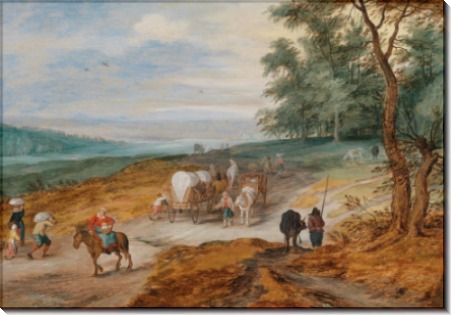 Пейзаж с путниками на лесной дороге - Брейгель, Ян (младший)