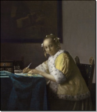 Женщина, пишущая письмо - Вермеер, Ян
