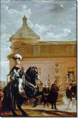 Бальтазар Карлос и граф Оливарес у конюшни - Веласкес, Диего