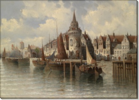 Вид на портовый город - Зиген, Август фон