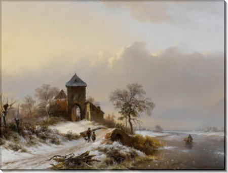 Зимний пейзаж с фигурами - Круземан, Фредерик Маринус