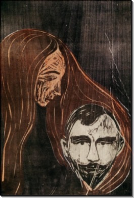 Голова мужчины в женских волосах - Мунк, Эдвард