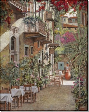 Улочка и кафе в Ретимно, Крит, Греция - Борелли, Гвидо (20 век)