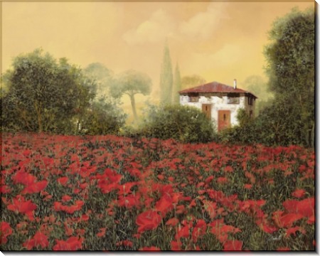 Маковое поле у дома - Борелли, Гвидо (20 век)
