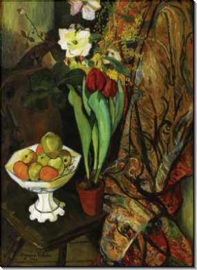 Натюрморт с тюльпанами и вазой с фруктами - Валадон, Сюзанна