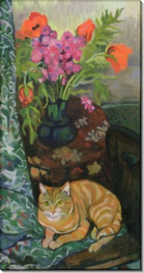 Букет цветов и рыжий кот - Валадон, Сюзанна
