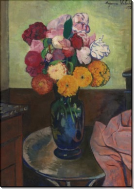 Ваза с цветами на круглом столе - Валадон, Сюзанна