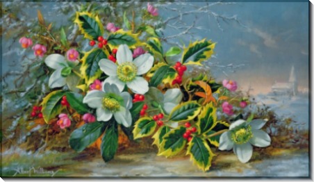 Зимние розы на фоне пейзажа - Вильямс, Альберт