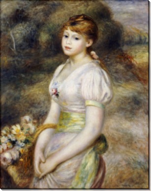 Девушка с корзиной цветов - Ренуар, Пьер Огюст
