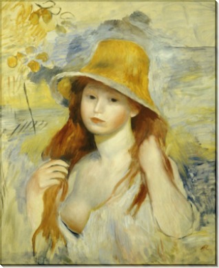 Девушка в соломенной шляпе - Ренуар, Пьер Огюст