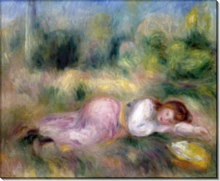 Девушка, лежащая на траве - Ренуар, Пьер Огюст