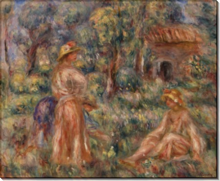 Девушки на фоне пейзажа - Ренуар, Пьер Огюст