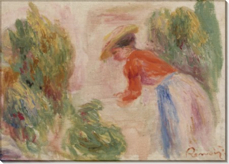 Женщина, собирающая цветы - Ренуар, Пьер Огюст