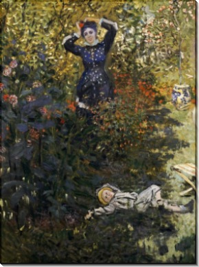 Камилла и Жан в саду в Аржантее - Моне, Клод