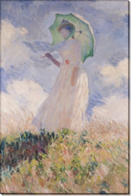 Женщина с зонтиком, повернутая влево - Моне, Клод