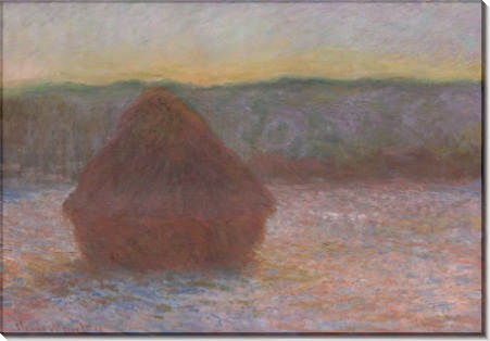 Стог пшеницы, закат - Моне, Клод