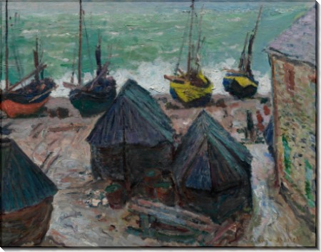 Лодки на берегу в Этрета - Моне, Клод
