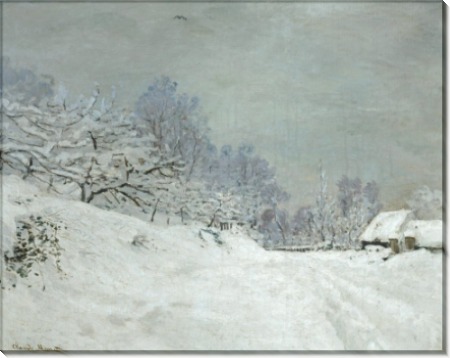 Пейзаж в окрестностях Онфлёра, снег - Моне, Клод