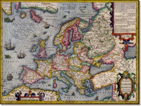 Карта Европы. 1596 г.