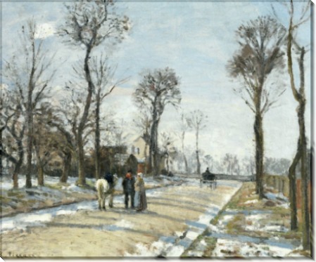 Дорога в Версаль из Лувесьена, зимнее солнце и снег - Писсарро, Камиль