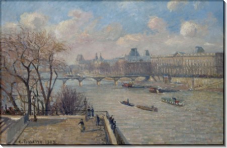 Вид на Лувр с Нового моста - Писсарро, Камиль
