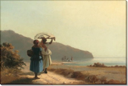 Две женщины, беседующие на берегу моря - Писсарро, Камиль