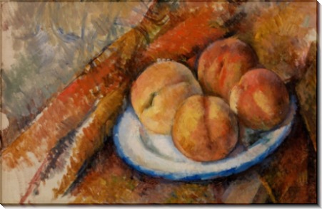 Четыре персика на тарелке - Сезанн, Поль