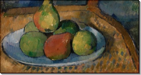 Тарелка с фруктами на стуле - Сезанн, Поль