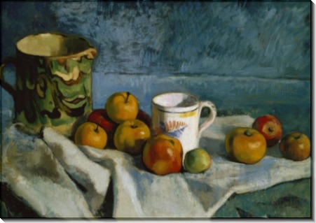 Натюрморт с яблоками, чашкой и кувшином - Сезанн, Поль