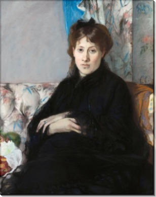 Мадам Потийон, сестра художницы, сидящая на софе - Моризо, Берта