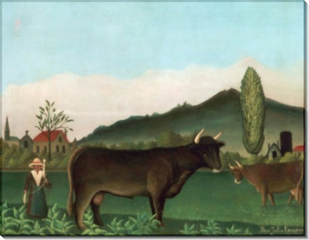 Пейзаж с коровами - Руссо, Анри
