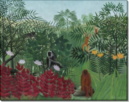 Тропический лес с обезьянами - Руссо, Анри