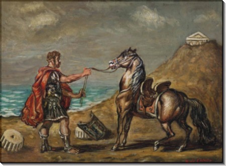 Римский легионер с лошадью на уздечке - Кирико, Джорджо де