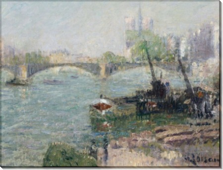 Пейзаж с видом на Мост Сюлли и Собор Парижской Богоматери - Луазо, Гюстав