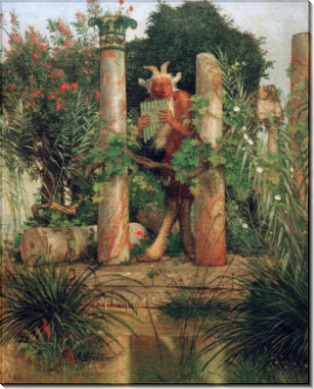 Идиллия (Пан между колонн) - Бёклин, Арнольд