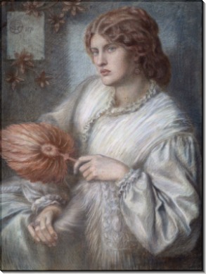 Портрет женщины с веером - Россетти, Данте Габриэль