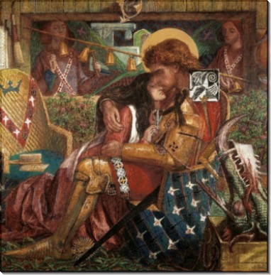 Бракосочетание святого Георгия и царицы Сабры - Россетти, Данте Габриэль