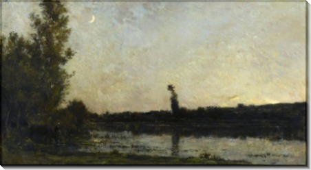 Речной пейзаж, сумерки - Добиньи, Шарль-Франсуа 