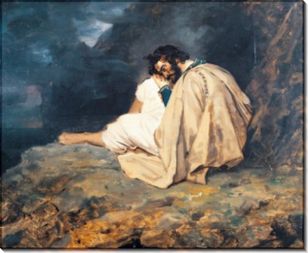 Мужчина, сидящий на скале - Жерико, Теодор Жан Луи Андре